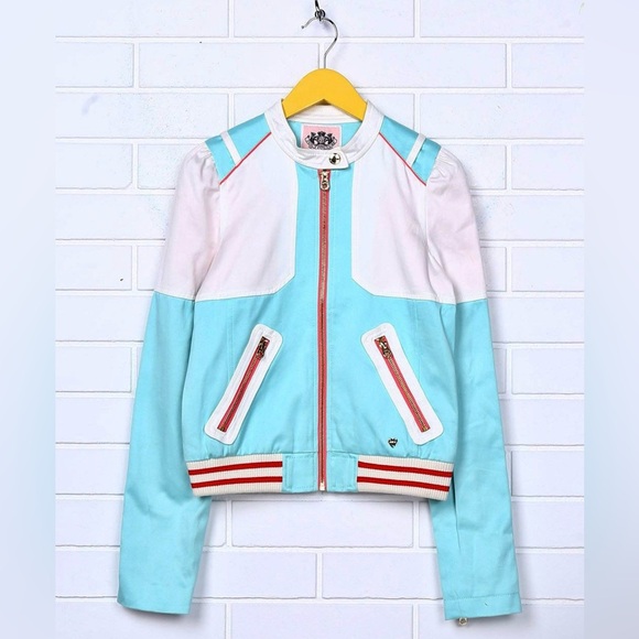 Juicy Couture White and Aqua Jacket - Picture 1 of 11